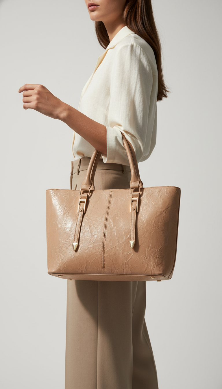 Beige Formal Shoulder Bag For Women P36453