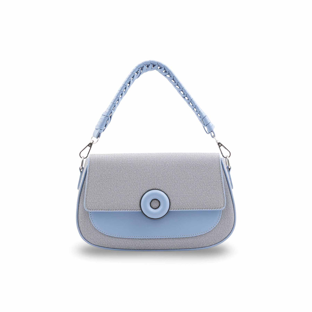 Sky Blue Formal Shoulder Bag For Women P36456