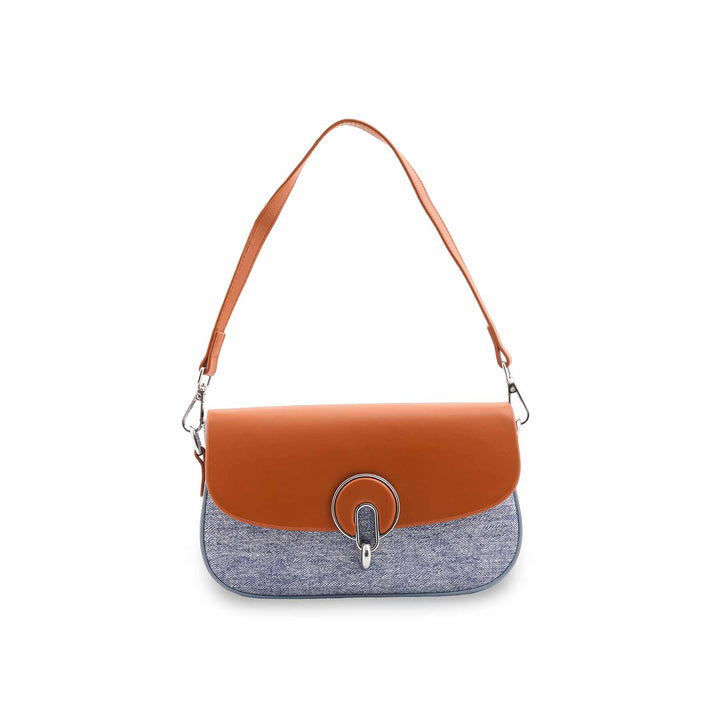 Sky Blue Formal Shoulder Bag For Ladies P36457