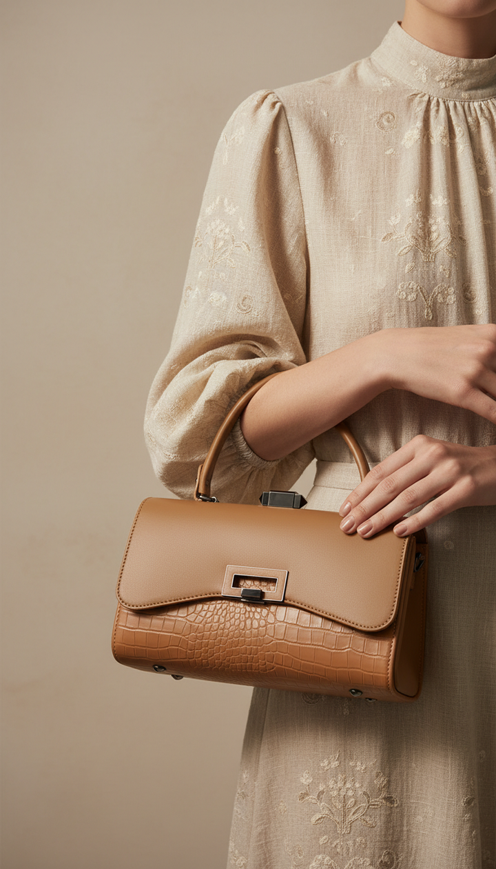 Beige Formal Hand Bag For Women P36465
