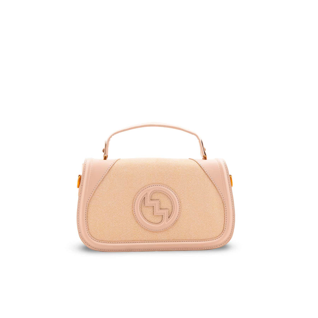 Beige Formal Shoulder Bag For Ladies P36484
