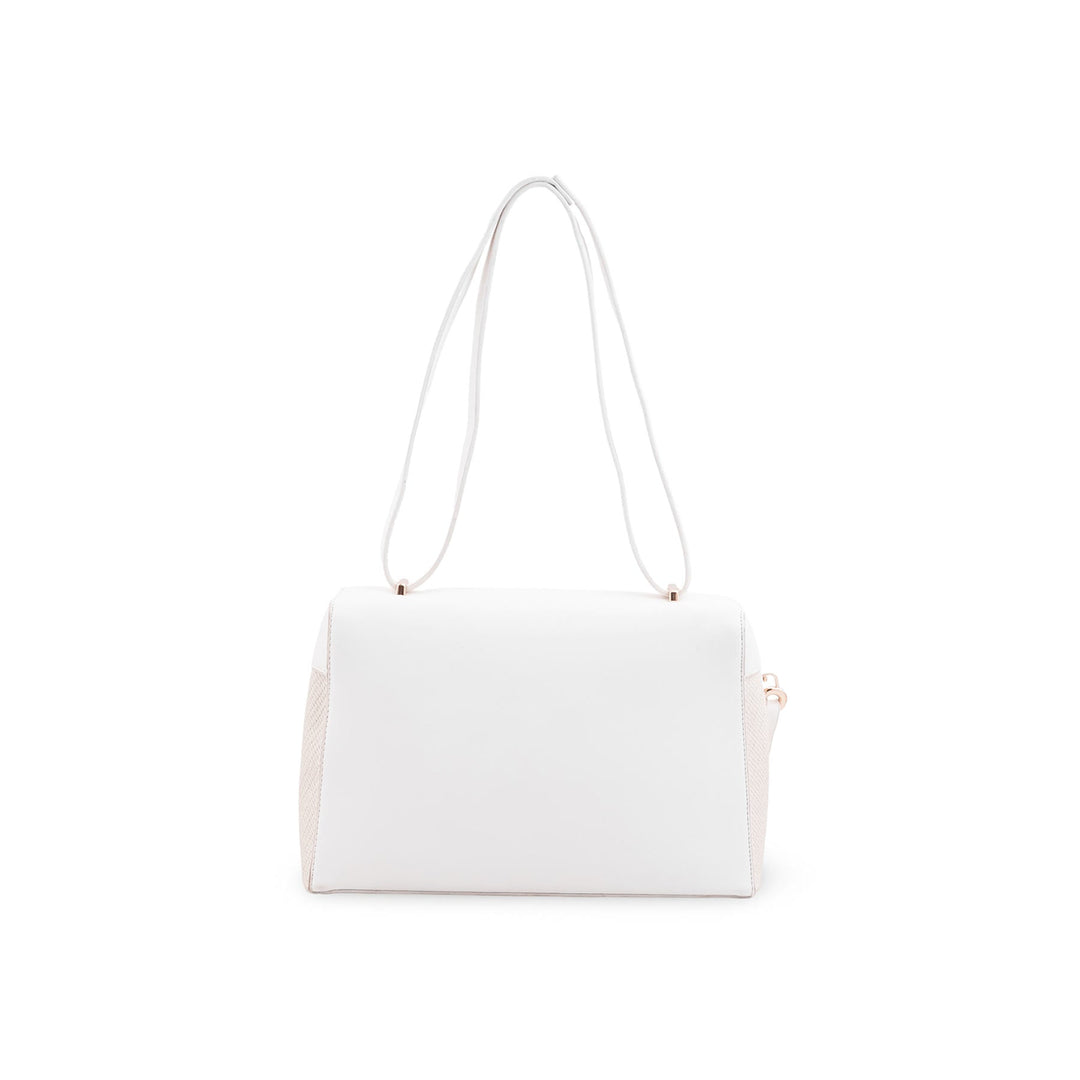 White Formal Shoulder Bag For Ladies P36587