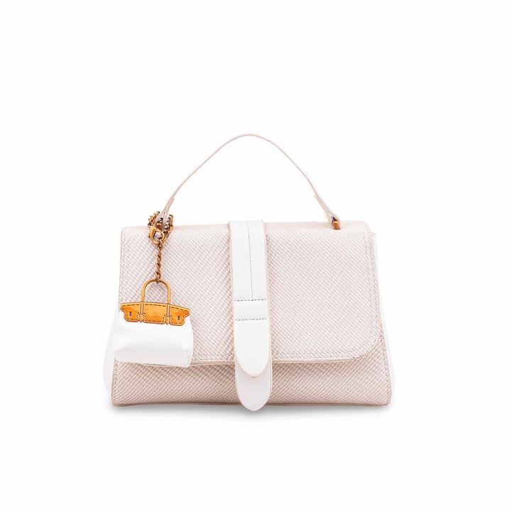 White Formal Hand Bag For Ladies P36612