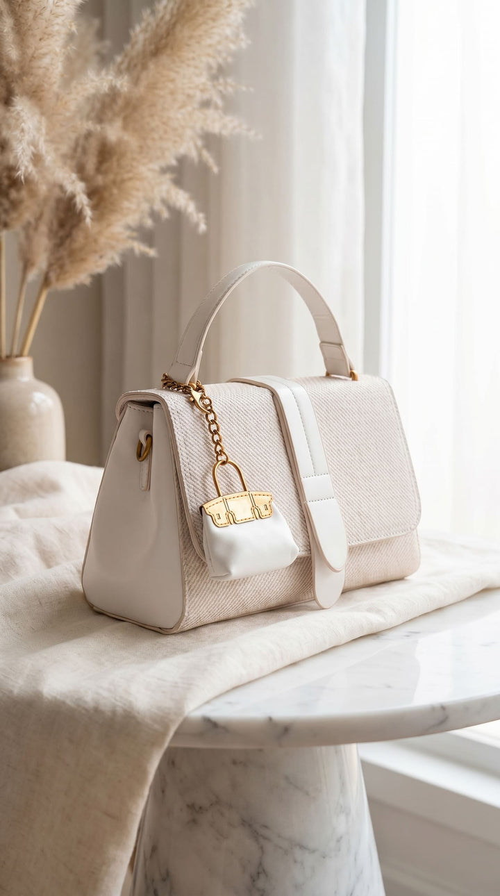 White Formal Hand Bag For Ladies P36612