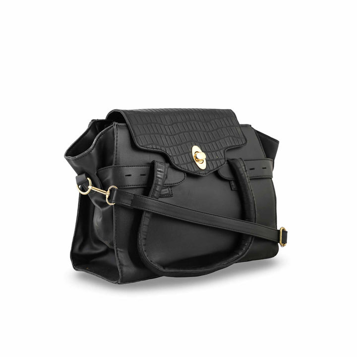 Black Formal Hand Bag P54356