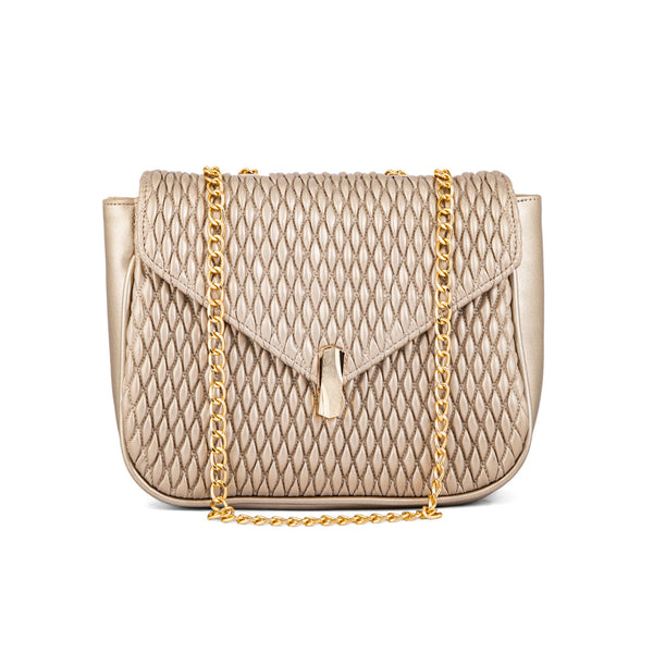 Golden Formal Shoulder Bag For Ladies P55623