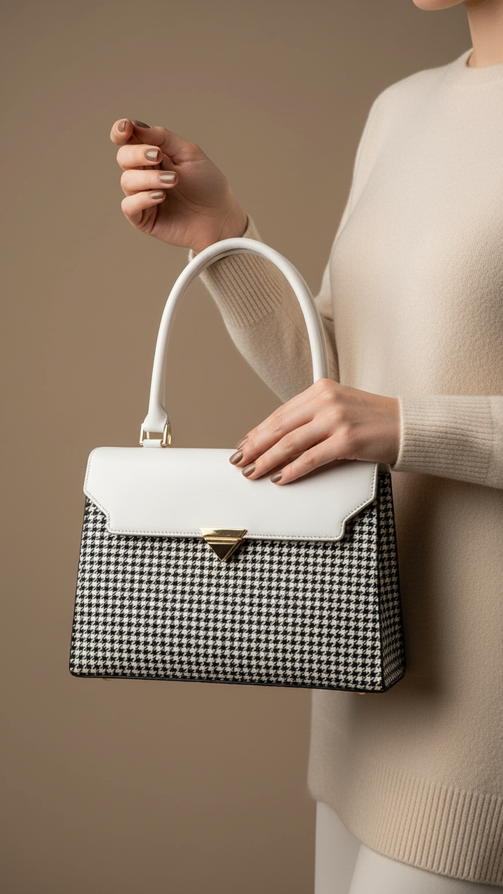 White Formal Hand Bag P55714