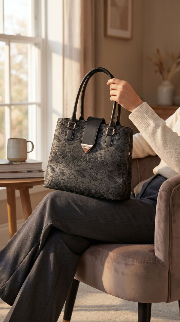 Black Formal Hand Bag P55740