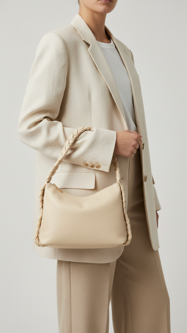 Cream Formal Shoulder Bag For Ladies P55823