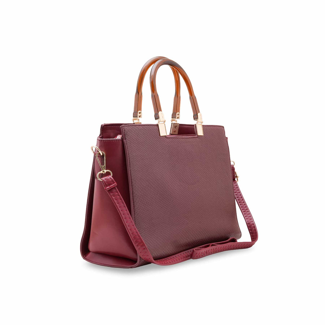Maroon Formal Hand Bag For Women P55828