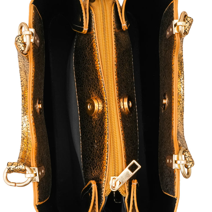 Golden Formal Hand Bag For Women P55845