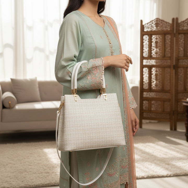 Cream Formal Hand Bag For Women P55846