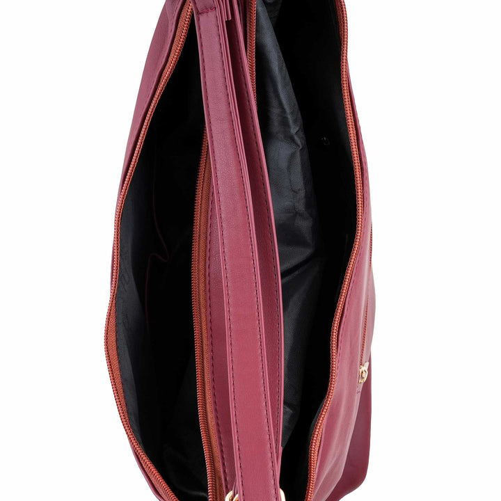 Maroon Formal Shoulder Bag For Ladies P55891