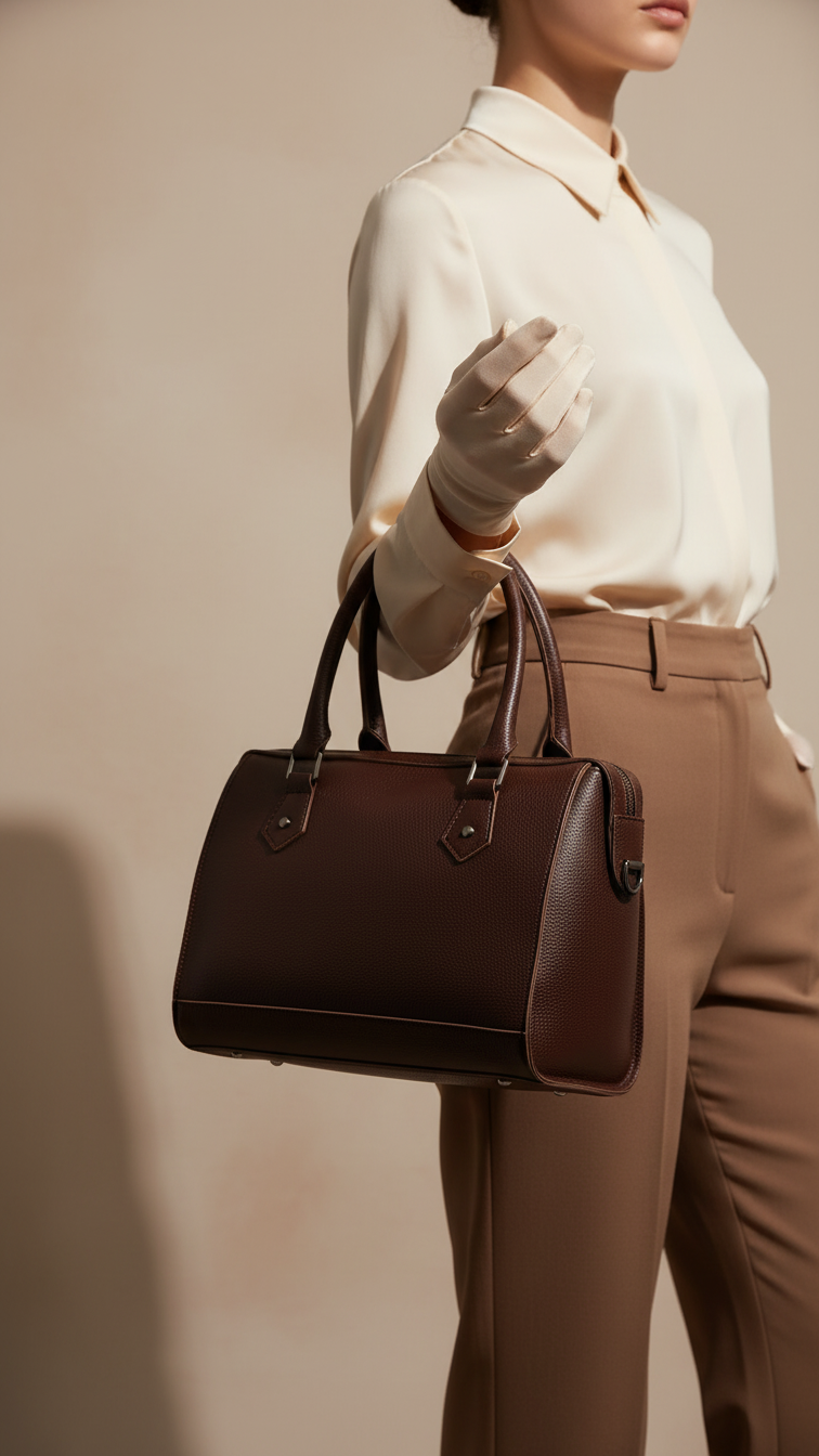 Coffee Formal Hand Bag P56243