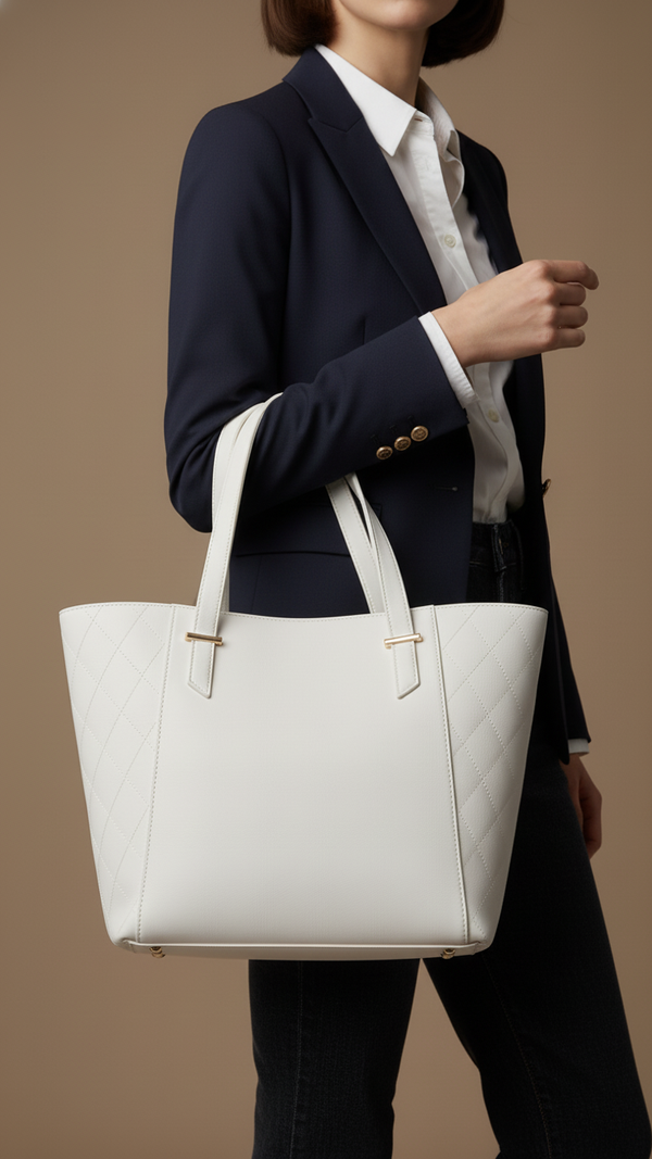 White Casual Shoulder Bag For Women P56250