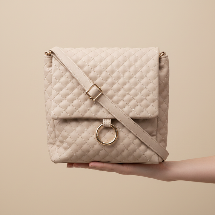 Beige Casual Shoulder Bag For Women P56285
