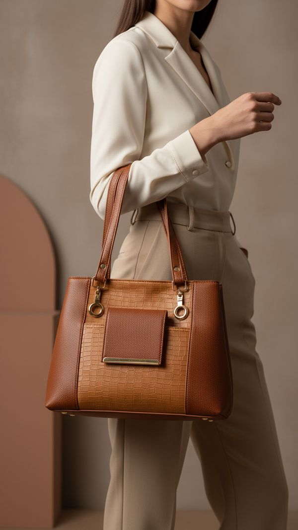 Mustard Formal Hand Bag For Women P56289