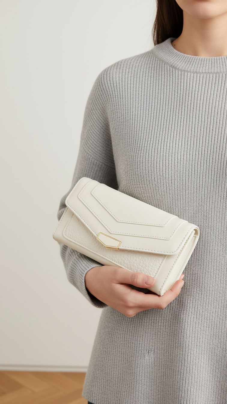 White Casual Wallet For Women P70980