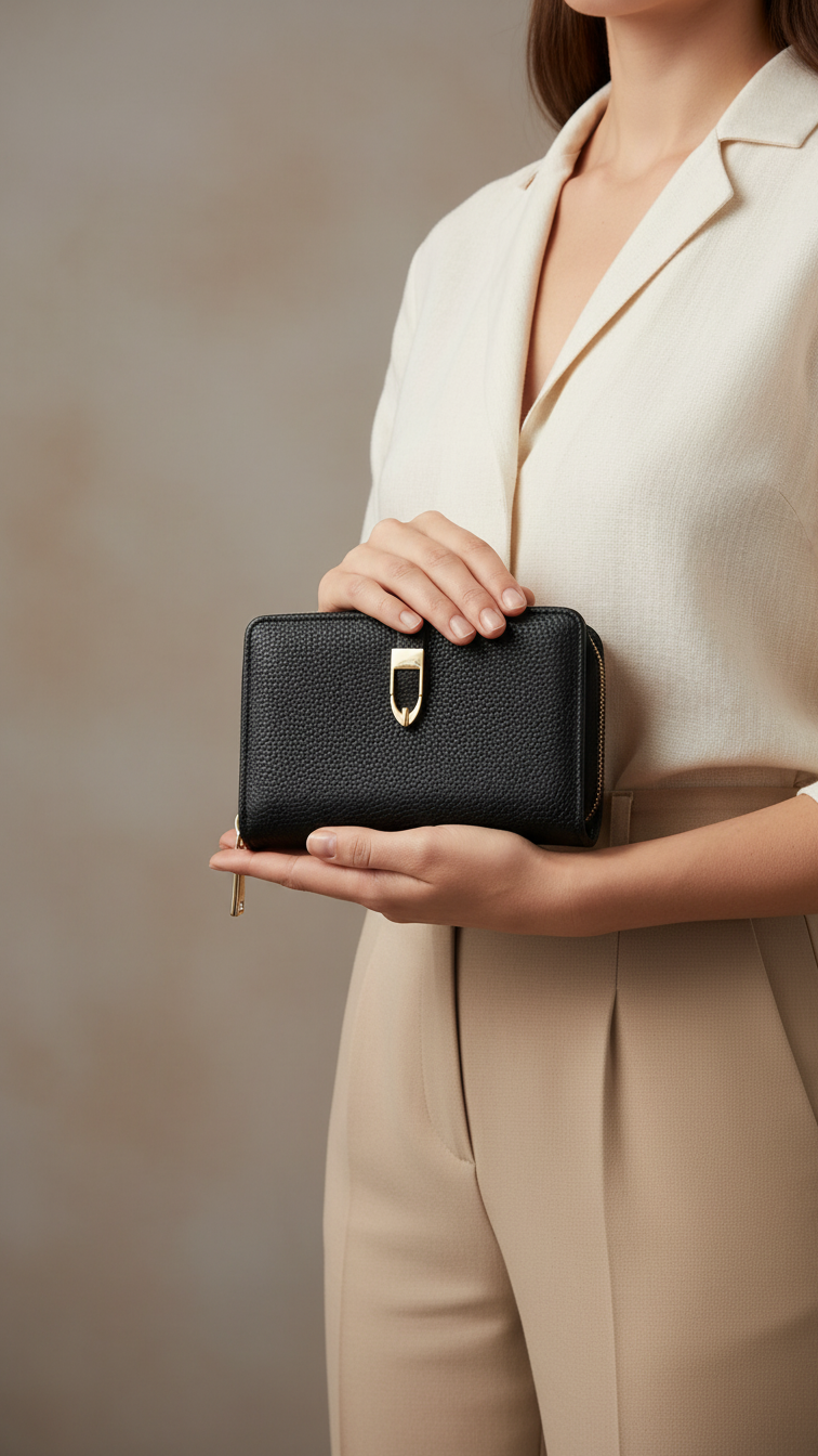 Black Casual Wallet For Women P71125