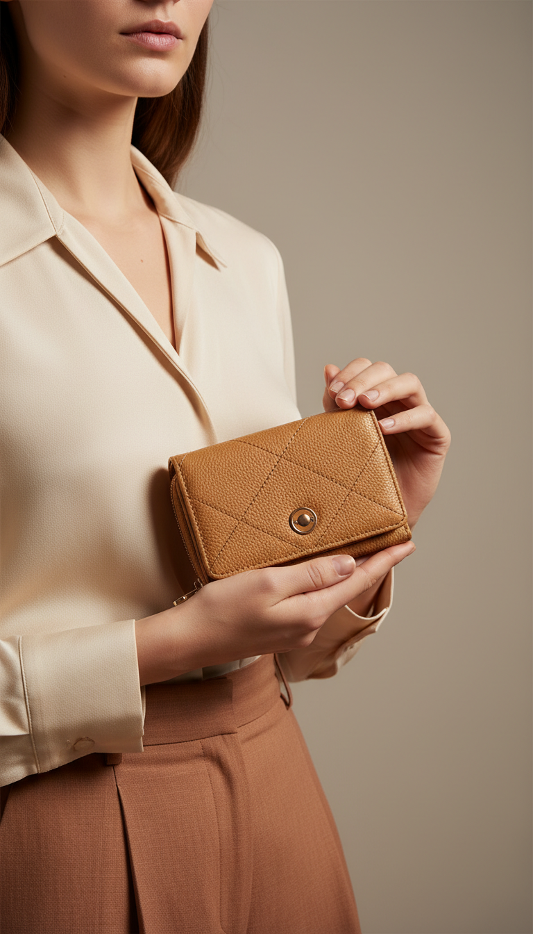 Beige Casual Wallet For Women P71127