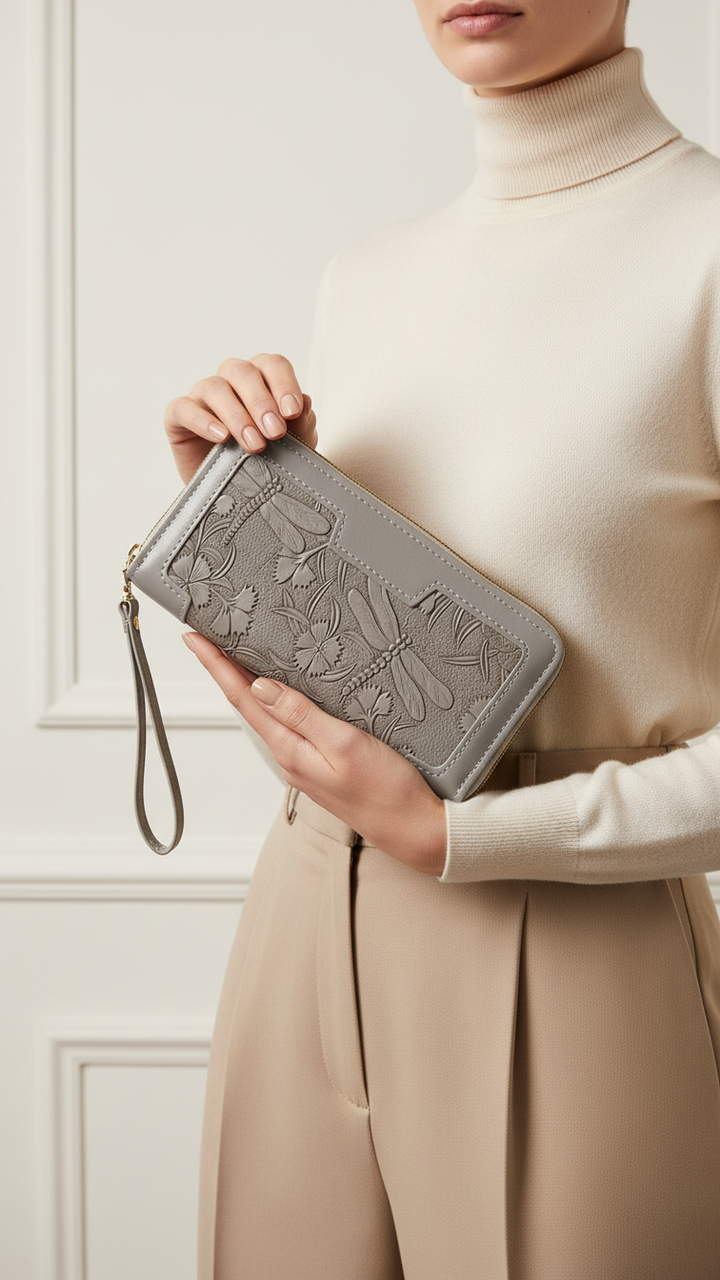 Grey Casual Wallet For Women P71144