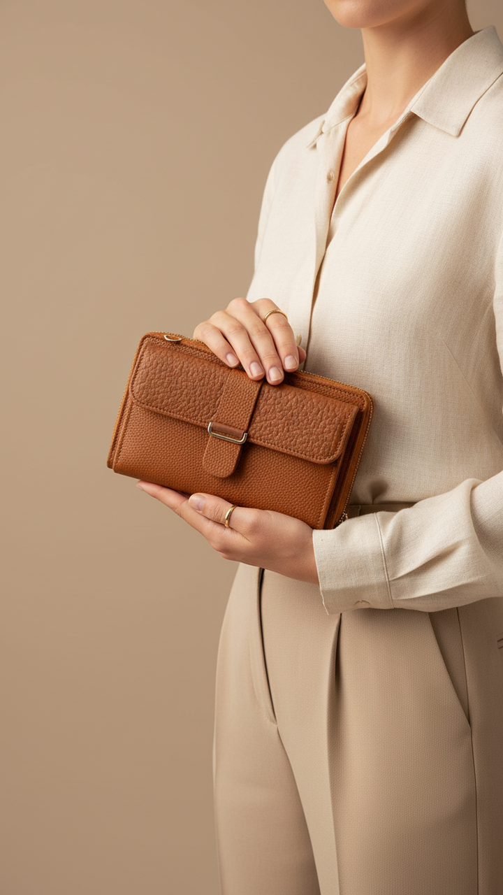 Brown Casual Wallet For Women P71145