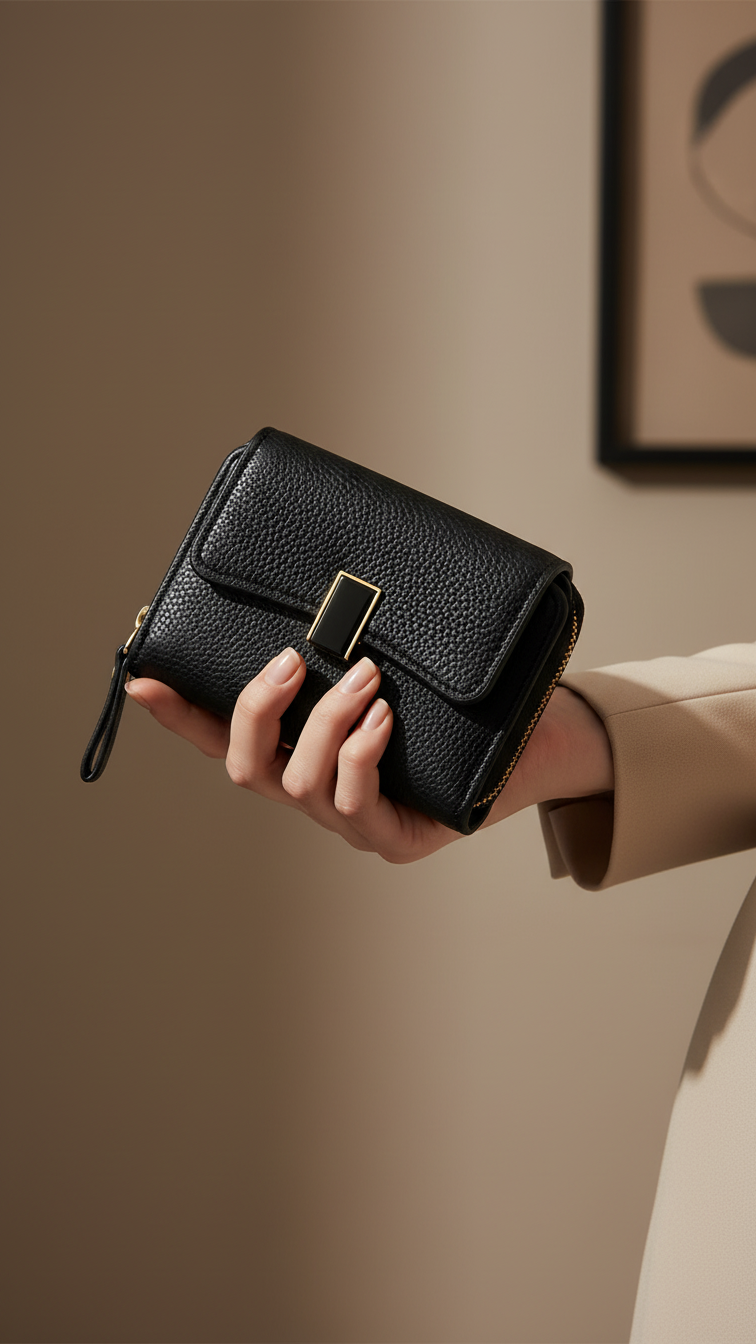 Black Casual Wallet For Women P71153