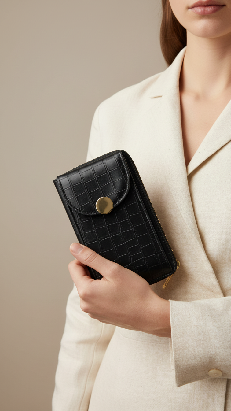 Black Casual Pouch For Ladies P97622