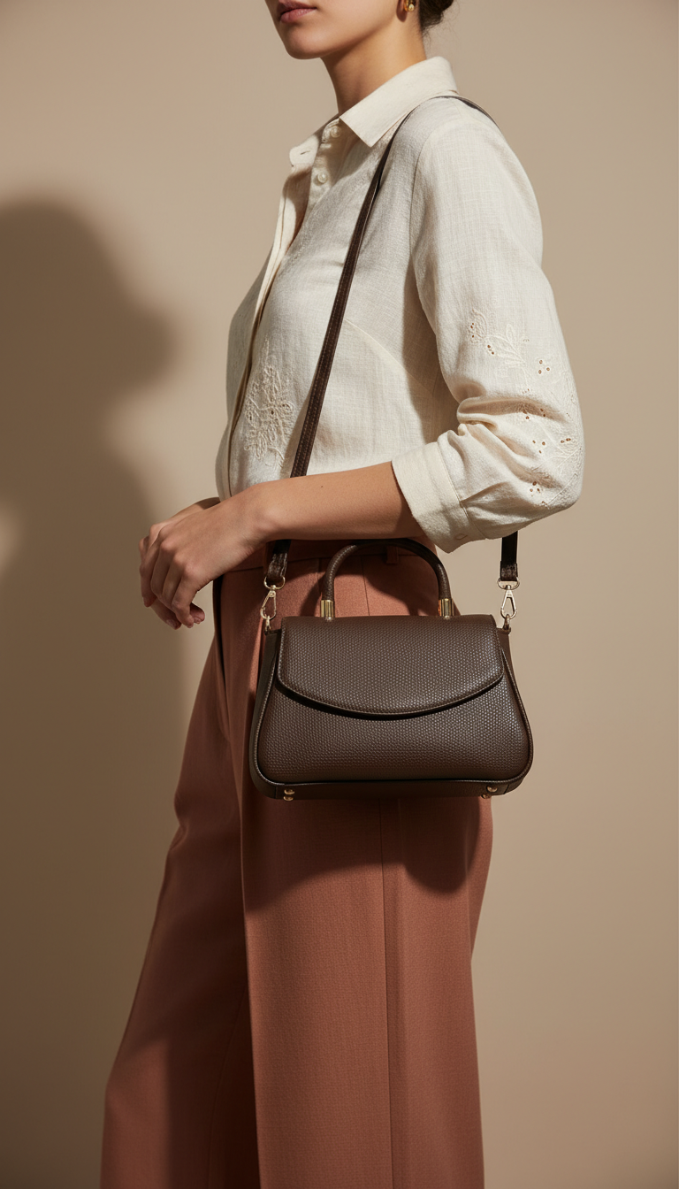 Brown Casual Pouch For Women P97663