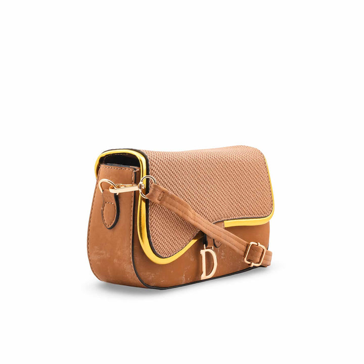 Beige Casual Pouch For Ladies P97673