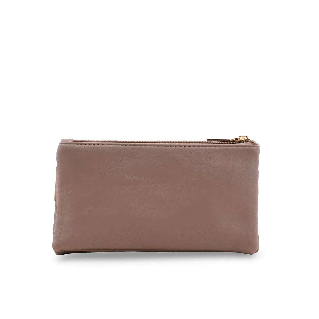 Beige Casual Pouch For Ladies P97679