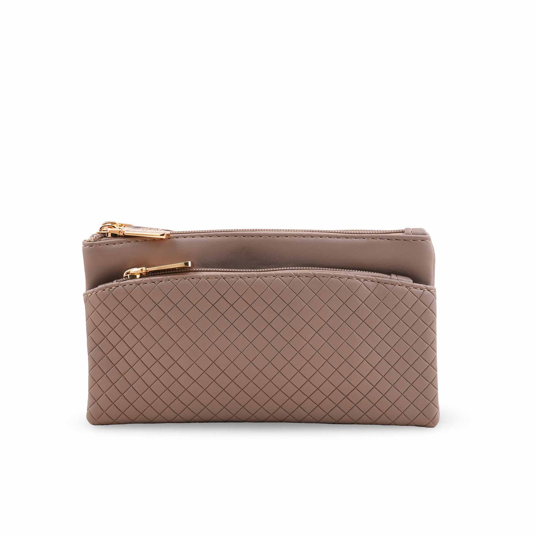 Beige Casual Pouch For Ladies P97680