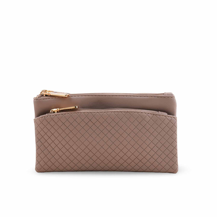 Beige Casual Pouch For Ladies P97680