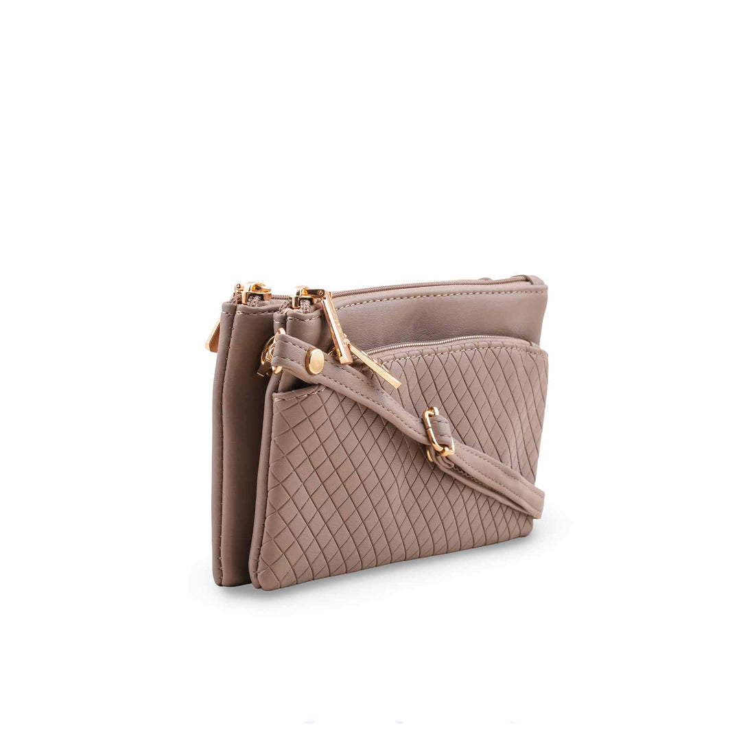Beige Casual Pouch For Ladies P97680