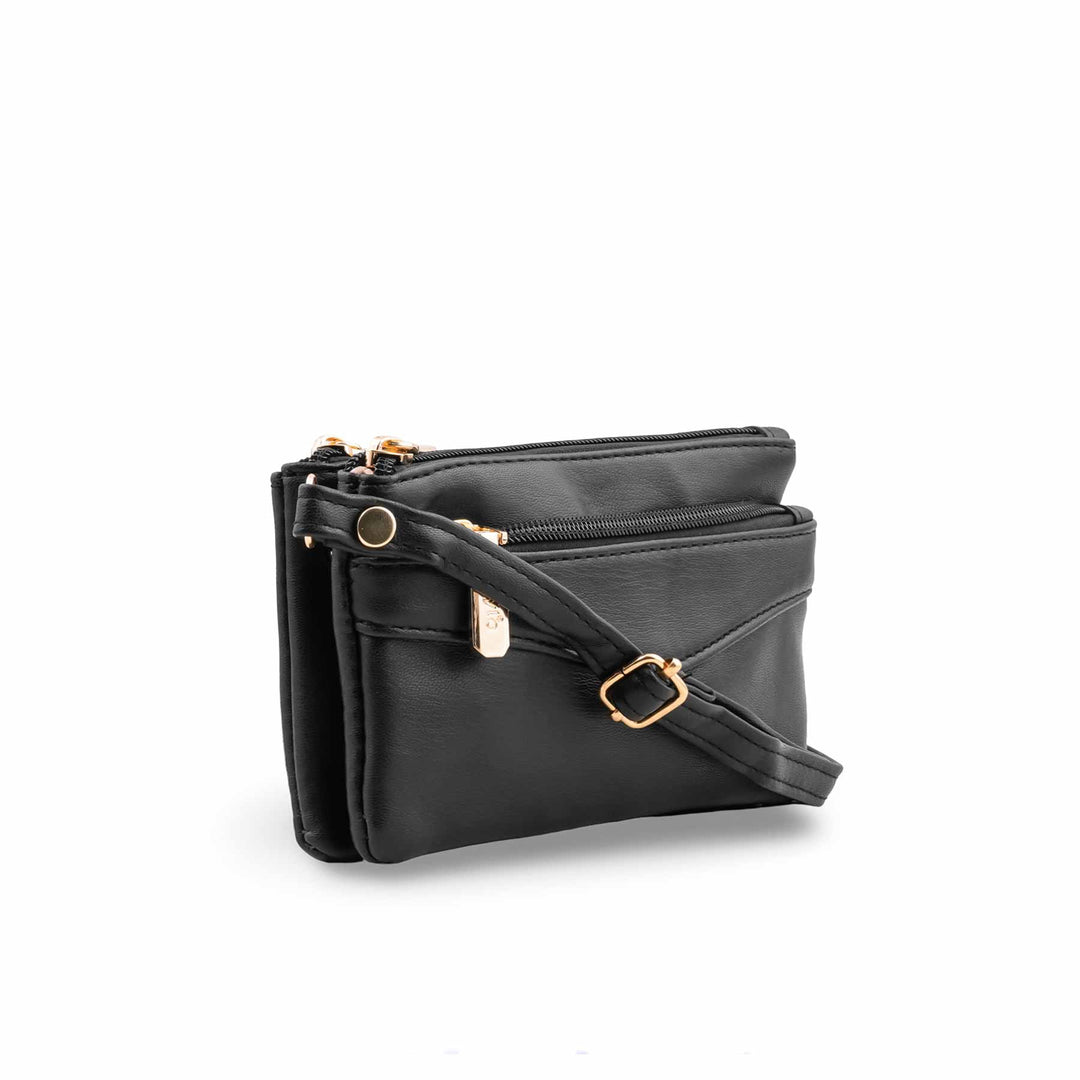 Black Casual Pouch For Ladies P97682