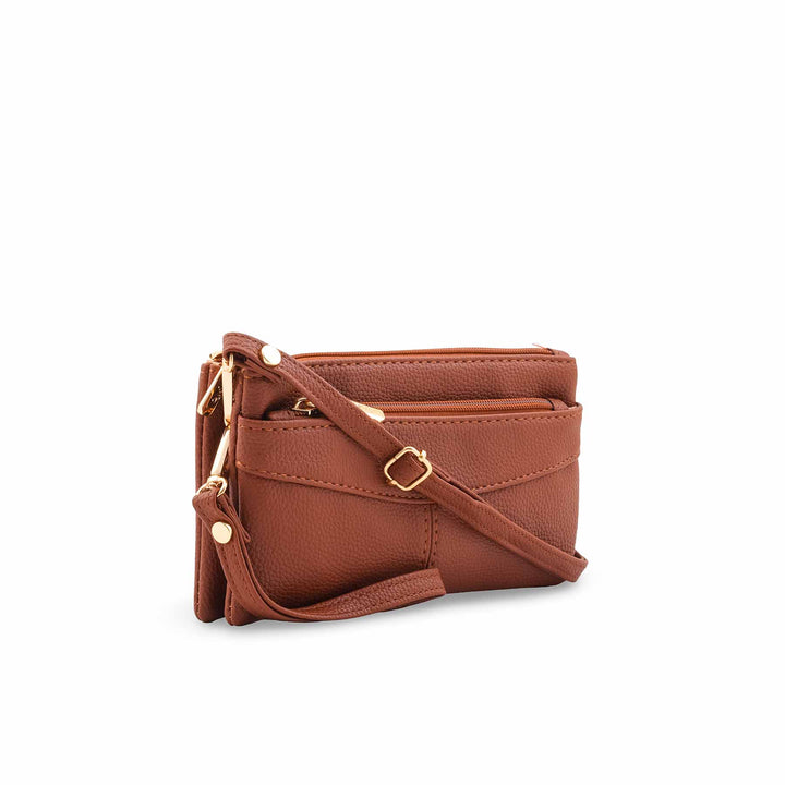 Brown Casual Pouch For Ladies P97690