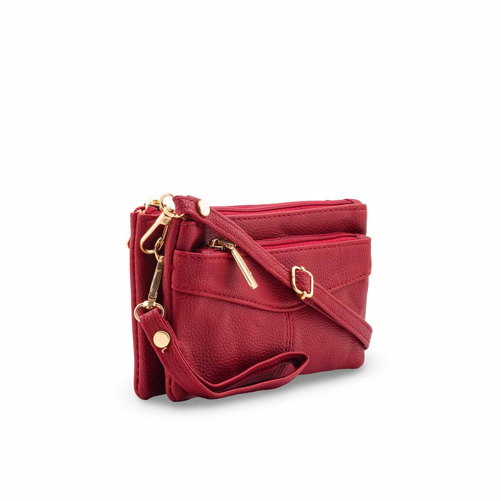 Maroon Casual Pouch For Ladies P97690
