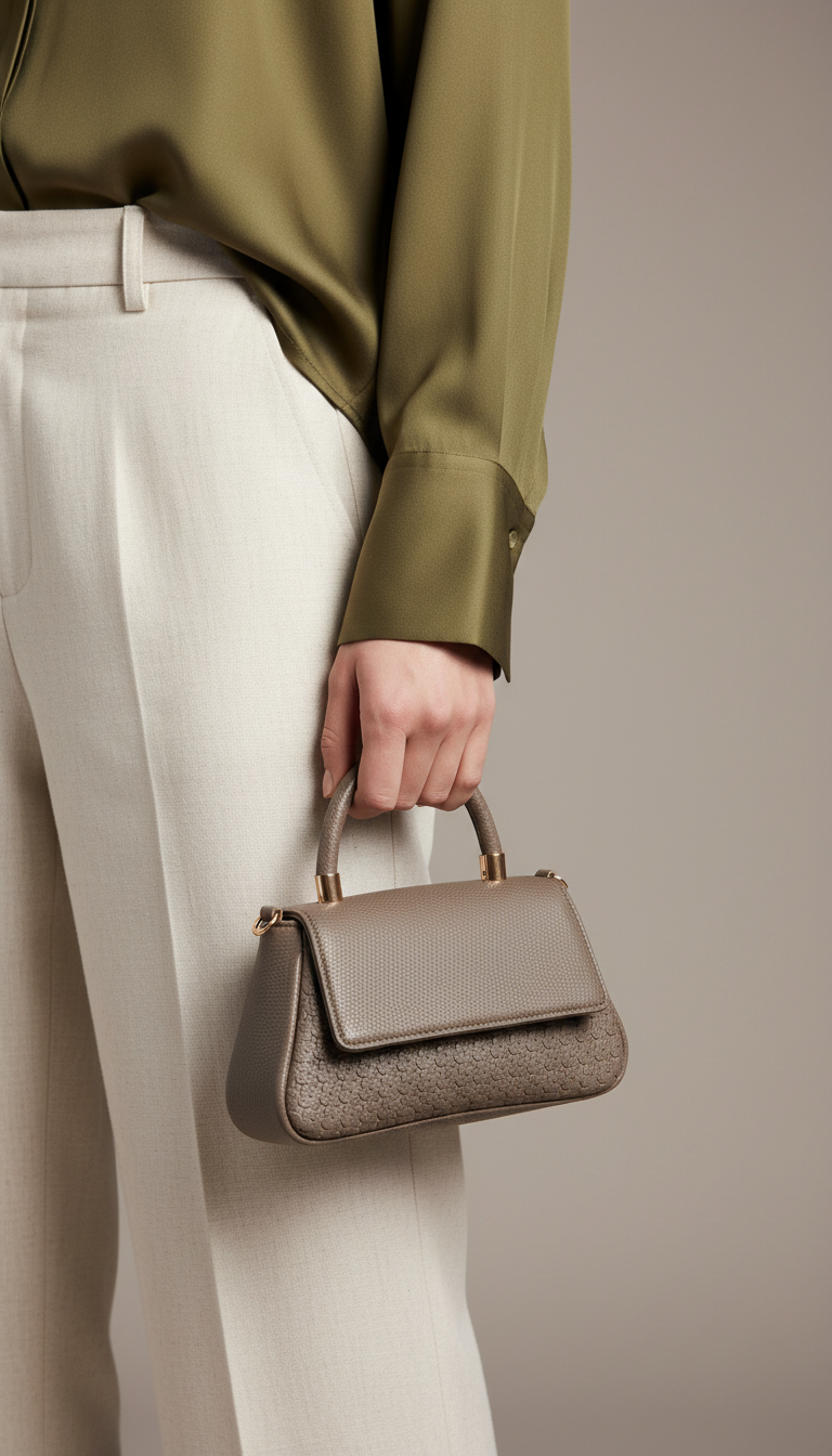 Grey Casual Pouch For Ladies P97703