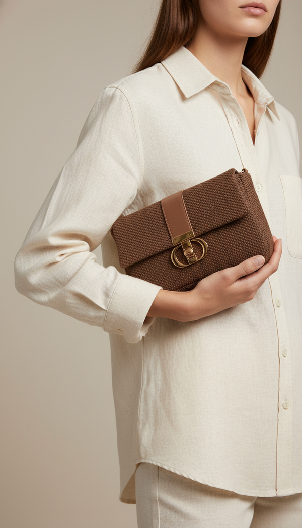 Brown Casual Pouch For Women P97709