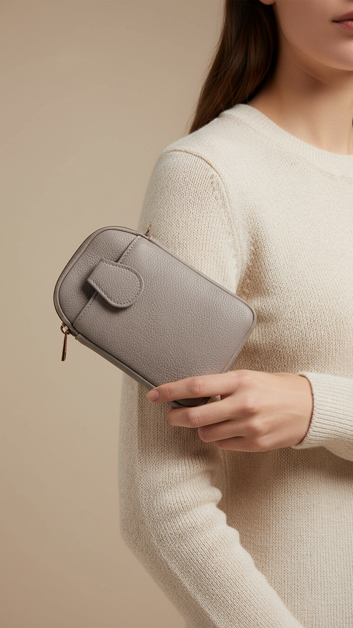 Grey Casual Pouch For Ladies P97713