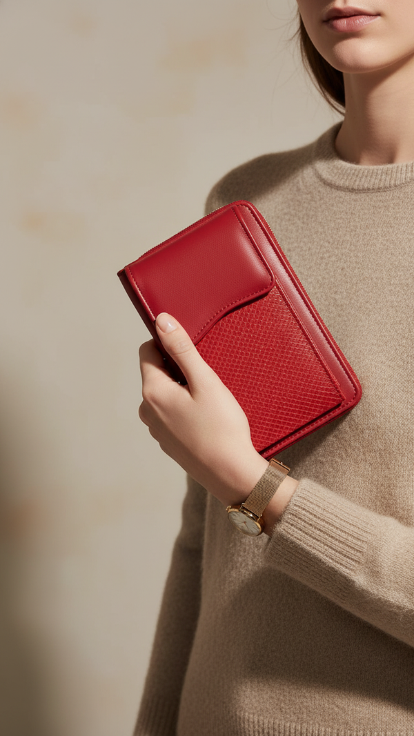 Red Casual Pouch For Women P97714