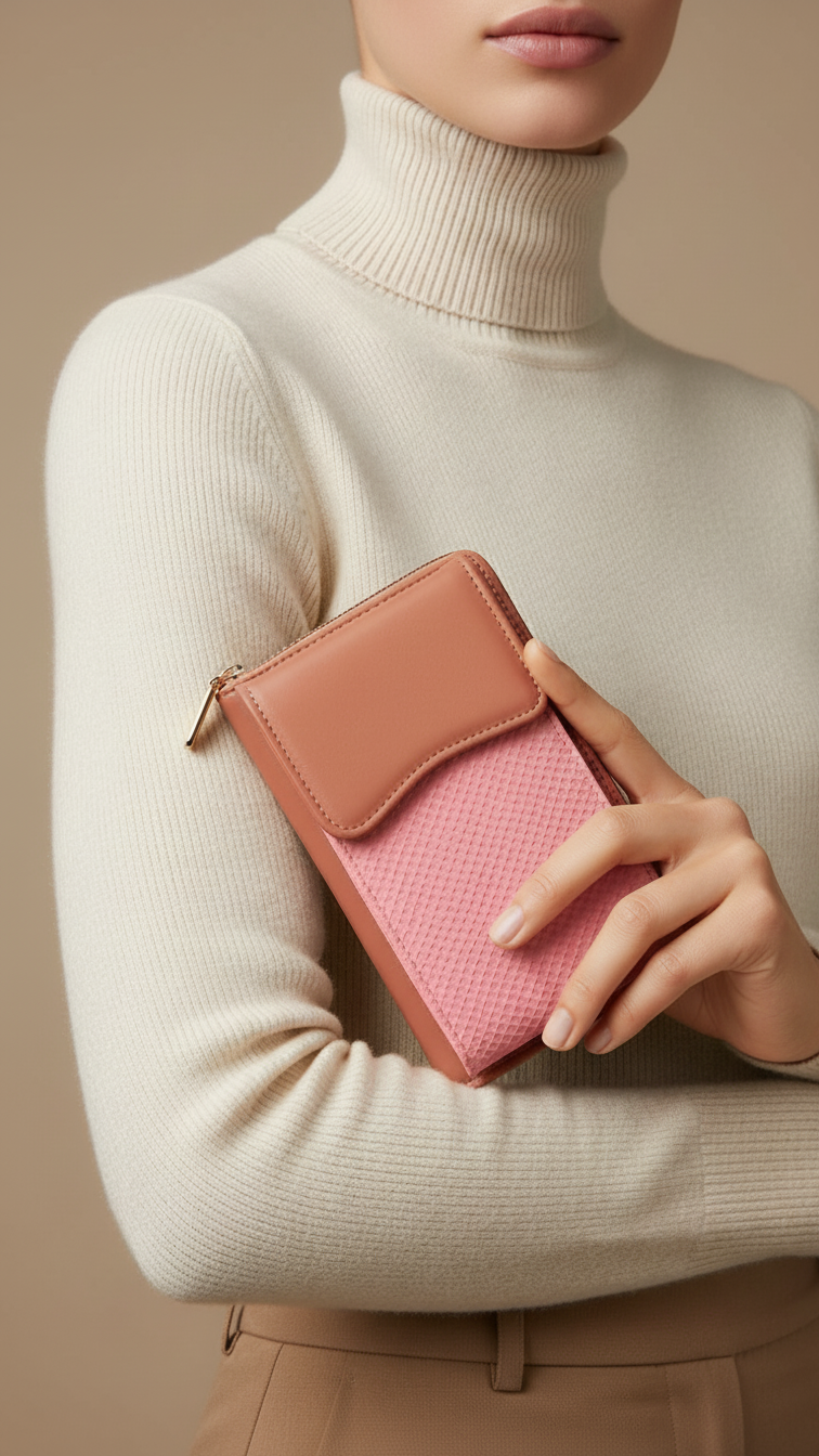 Pink Casual Pouch For Women P97714