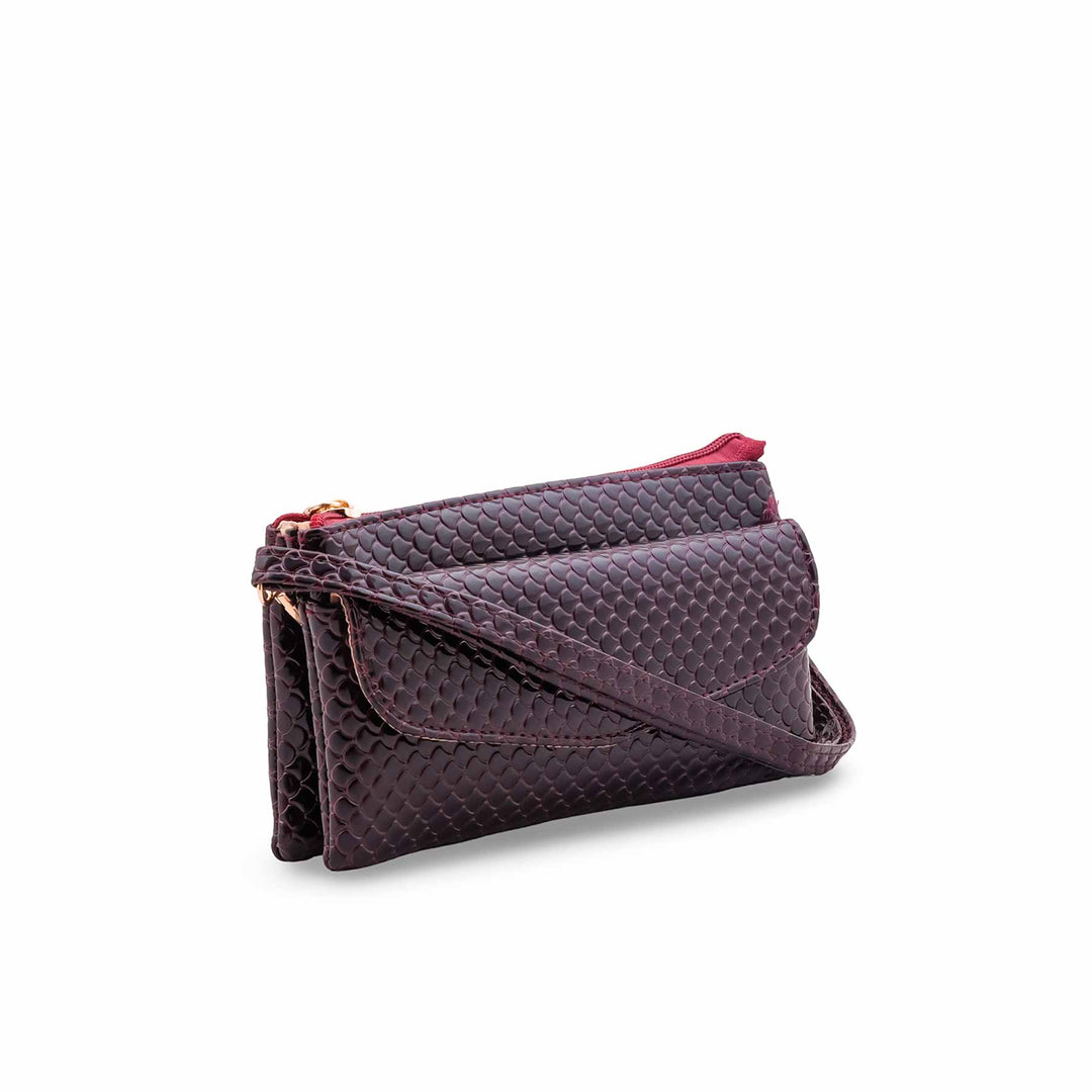 Maroon Casual Pouch For Ladies P97734