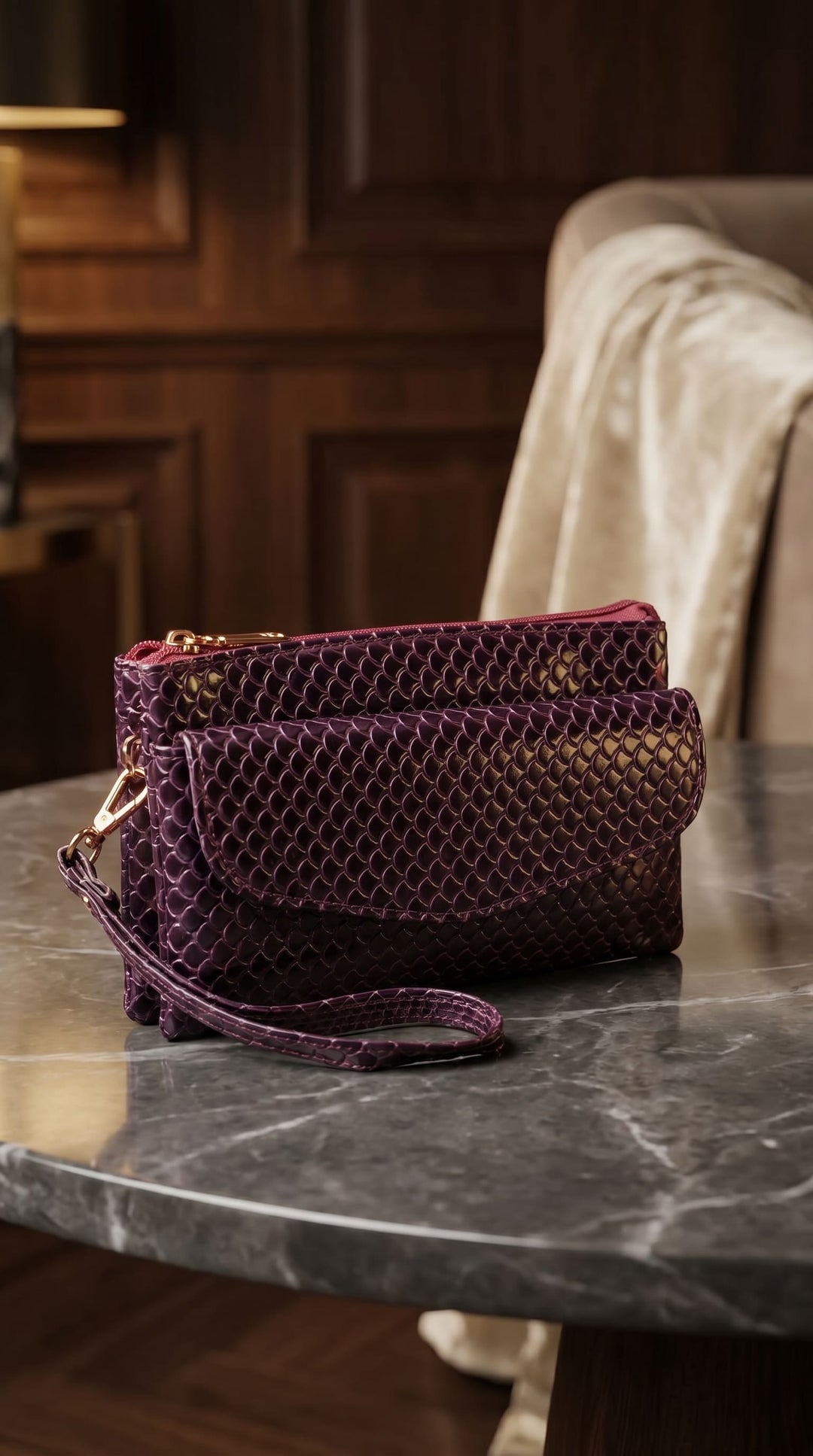 Maroon Casual Pouch For Ladies P97734