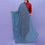 Blue Screen Printed Chiffon Dupatta PD5001