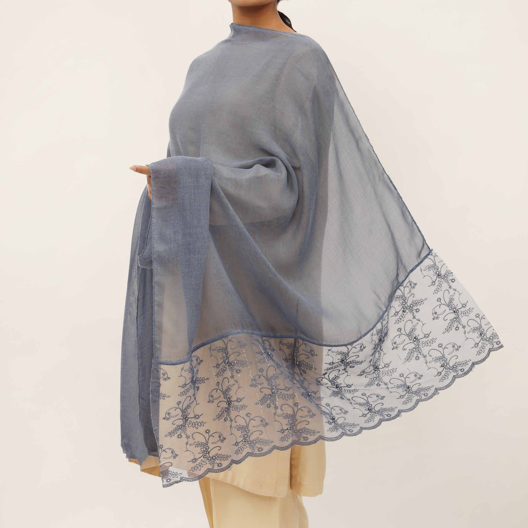Blue Embroidered Stole PD5265