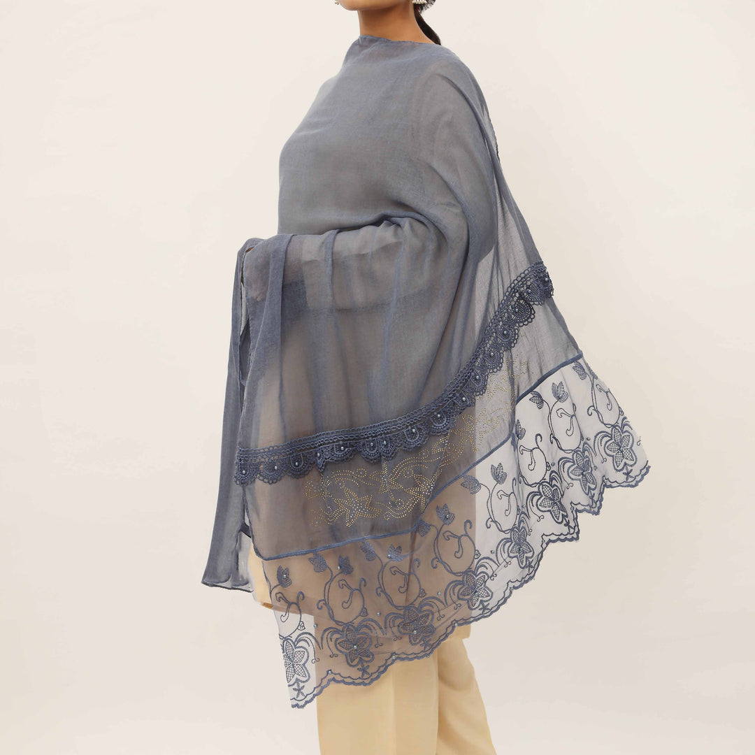 Green Embroidered Stole PD5283