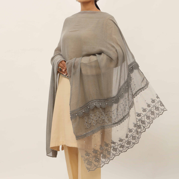 Grey Embroidered Stole PD5286