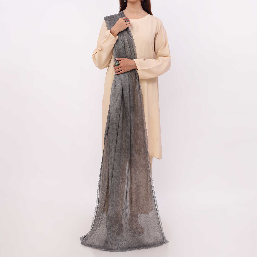 Black Embroidered Stole PD5313