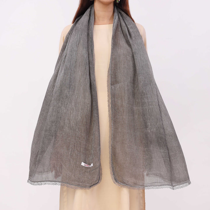 Black Embroidered Stole PD5313
